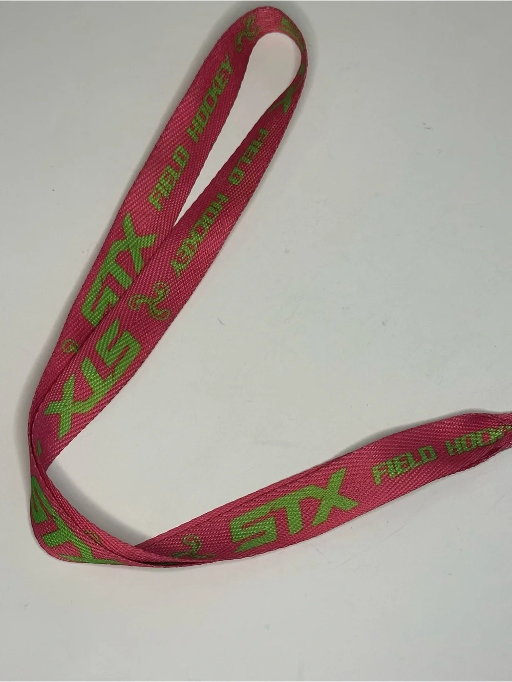 STX Field Hockey Hot Pink & Green Lanyard Keychain Metal Snap Hook Clip